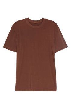 Knit from a stretch cotton-and-modal blend, this slouchy-fit T-shirt from Kim Kardashian West's SKIMS line will bring undeniable comfort to your lounge look. 27" length (size Medium) Crewneck Short sleeves 48% modal, 47% cotton, 5% spandex Machine wash, tumble dry Imported Women's Clothing Brown Sporty Short Sleeve T-shirt, Oversized Brown Cotton T-shirt, Brown Stretch Short Sleeve T-shirt, Affordable Brown Relaxed Fit T-shirt, Relaxed Fit Brown T-shirt With Pockets, Lounge Looks, T Shirt Cut, Boyfriend T Shirt, Cut Tshirt