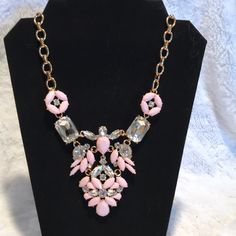 New Never Worn Charming Charlie Necklace Gold Chain With Pinks And Silver Rhinestone Necklace Gold Chain, Charming Charlie, Silver Rhinestone, Gold Chain Necklace, Necklace Gold, Gold Chain, Gold Chains, Womens Jewelry Necklace, Gold Necklace