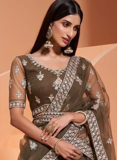 Buy Olive Green Embroidered Wedding Lehenga Choli In Germany online Semi-stitched Organza Lehenga In Traditional Drape, Fitted Net Sets For Wedding, Fitted Lehenga With Intricate Embroidery In Net, Fitted Net Lehenga With Intricate Embroidery, Semi-stitched Organza Choli For Reception, Organza Sets For Wedding And Navratri, Reception Organza Choli Semi-stitched, Wedding Organza Sets For Navratri, Festive Wedding Choli In Organza