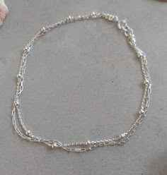 "Sterling Silver Anklet, Layered Anklet, Double Chain Anklet, Ankle Bracelet, Multi Standard Silver Anklet, Dainty Anklet Sterling Silver Beautiful double chain anklet bracelet for everyday. Very delicate, simple and dainty . Length - 9\" + 1.5\" adjustable chain extender. If you would like this chain altered, please convo me. All my jewelry are packed in an elegant gift box. If you want to give it as a gift you can specify the address and I'll be happy to send it on your behalf. To see more, pl Dainty Silver Jewelry, Anklets Silver, Elegant Anklet, Silver Chain Anklet, Hand Jewelry Rings, Dainty Anklet, Anklet Silver, Double Bracelet, Blue Opal Necklace