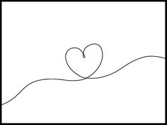 a black and white line drawing of a heart