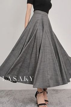 Lasaky - Elegant Hepburn A-Line Skirt Featuring Exquisite Ruffled Hem Denim Shorts Outfit, Pleated Skirts, Linen Maxi Dress, A Line Skirt, Look Fashion, Modest Fashion, Long Skirt, Pretty Dresses, Pleated Skirt