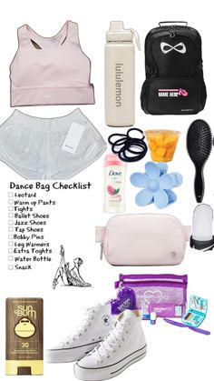 the contents of a woman's bag are shown