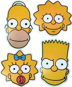 the simpsons face cut outs are shown