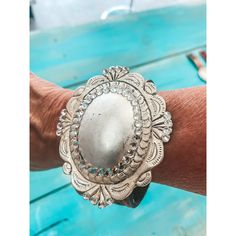 Those are custom tooled leather cuffs and silver and rhinestone. Just absolutely gorgeous Silver Cuff Bracelets, Tooled Leather, Silver Cuff Bracelet, Leather Cuffs, Silver Cuff, Leather Tooling, Silver Bracelets, Light Brown, Cuff Bracelets