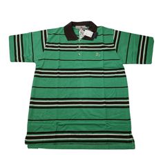 NEW Knights Club Size Small S Mens Polo Shirt Short Sleeve Green Brown White Striped Cotton Blend Logo Embroidered. Condition is New with Tags. Shipped Standard. See Photos With Measurements Green Crew Neck Polo Shirt For Summer, Green Cotton Short Sleeve Polo Shirt, Striped Polo Collar Cotton T-shirt, Striped Cotton Polo Collar T-shirt, Casual Green Polo Collar Shirt, Casual Green Polo Shirt, Green Collared Cotton T-shirt, Green Cotton Crew Neck Polo Shirt, Mens Polo Shirt