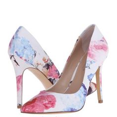 Brand New With Box. Chic White Heels With Floral Print, Chic White Floral Print Heels, Charles David, Shoes Women Heels, Stiletto Heels, Shoes Heels, Color White, Floral Print, Floral Prints