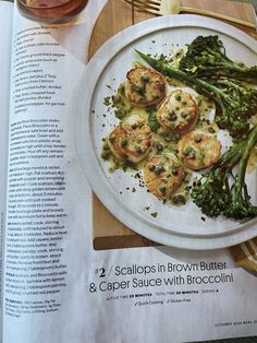 broccoli and shrimp on a white plate