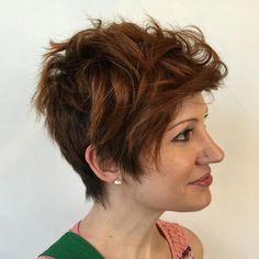 Wispy Auburn Short Pixie for Thick Hair Wavy Long Pixie, Pixie Cuts For Wavy Hair, Cuts For Wavy Hair, Short Wavy Pixie, Hair Lookbook, Wavy Pixie Cut, Long Shaggy, Shaggy Pixie, Curly Pixie Hairstyles