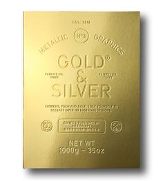 a gold and silver metal sheet with the words metallic, no 35002 on it