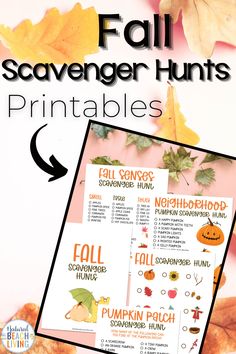 the fall scavenger hunt printables are perfect for kids and adults to use