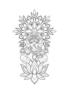 Ganesha Line Art, Ganesha Tattoo Sleeve, Buddha Tattoo Sleeve, Feather Tattoo Meaning, Ganesh Tattoo, Mystical Tattoos, Ganesha Tattoo, New Tattoo Designs, Forearm Tattoo Design