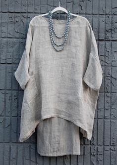 "Linen tunic with pockets one size beach gauze clothing bust -68\" length-30\"" Linen Clothes For Plus Size Women, Oversized Tunic Kimono, Linen Clothes For Women Summer, Tunic Outfit Summer, Linen Tops Women, Tunik Linen, Women Linen Clothing, Linen Tunics For Women, Gauze Clothing