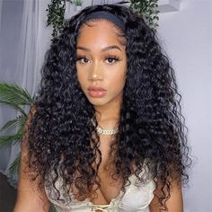 Buy Best Deep Wave Headband Wig At Affordable Price On West Kiss Hair. 10-26inch 180% High Density Head Band Wig For Lazy Girls To Save Install Time. Curly Hair Headband, Brazilian Hair Wigs, Headband Wig, Virgin Hair Wigs, Short Human Hair Wigs, Human Wigs, Natural Human Hair, Curly Hair Wig, Deep Wave Hairstyles