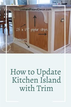 how to update kitchen island with trim on the bottom and sides for under cabinet doors