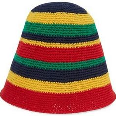 a multicolored knitted hat on a white background