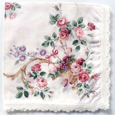 Vintage handkerchief is made of quality cotton, lightweight fabric. Beautiful print, multi flowers are blooming on soft pink background, Finished with white lace as border, making this handkerchief sweet and feminine even more. Really cute. ♡ A wonderful for yourself or as a gift for someone. Material : Quality cotton, lightweight fabric Measurement : 18" x 17.5" inches Condition: Clean and good vintage condition FREE SHIPPING WORLDWIDE ON ORDER $35 and UP (Buy multiple items together in order, the shipping cost will automatically be free.)  THANK YOU. :) ♡ Please feel free contact me if you have any questions. I will service you fully. Enjoy shopping :) Spring Multicolor Cotton Handkerchiefs, White Cotton Handkerchiefs For Spring, Multicolor Cotton Handkerchiefs For Spring, Multicolor Cotton Handkerchiefs As Gifts, Vintage Cotton Handkerchiefs With Floral Print, Vintage Floral Print Cotton Handkerchiefs, White Cotton Handkerchiefs With Floral Print, Pink Cotton Handkerchief For Spring, Soft Pink Background