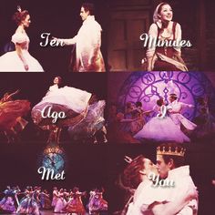 there are many different pictures of people in the same stage costumes and words that say i love you