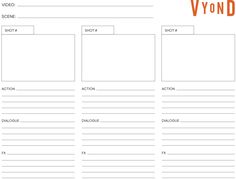 the storyboard for vynd is shown in orange and white, with an image of