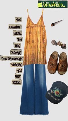 Hippie Clothing Aesthetic, Soft Hippie Outfits, Earthy Spring Outfits, Warm Hippie Outfits, Casual Earthy Outfits, Simple Boho Outfits, Earthy Outfits Summer, Simple Hippie Outfits, Hippie Summer Outfits