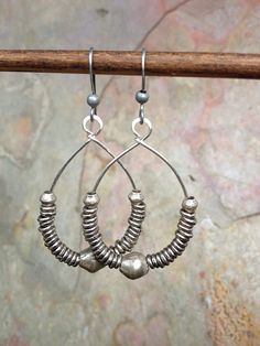 Silver Hoop Earrings Tribal Jewelry Ethnic Silver by Lammergeier Geometric Silver Jewellery, Hammered Silver Jewelry, Silver Jewelry Diy, Silver Rings With Stones, Fine Silver Jewelry, Silver Jewels, Earring Ideas, Silver Jewelry Rings, S Jewelry