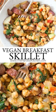 a bowl filled with vegetables and meat on top of a table