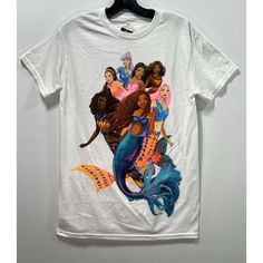 Disney - Women's Short Sleeve T-Shirt - The Little Mermaid - White - Small -Size: Small (Women's) -Measurements: Please See Photos Above For All Measurements -Material: Please See Photos For Materials Tag -Condition: New With Tags -Colors May Slightly Vary From Photography Lighting -Will Ship In One Business Day Package Weight: 8 Oz Package Dimensions: 7 X 10 X 2 In I Ship Items Out Every Day So Expect A Quick Delivery! Please Feel Free To Ask Any Questions You May Have. I Answer Most Questions Disney Themed Short Sleeve T-shirt, White T-shirt With Character Print For Disney Fan Events, White Pre-shrunk Disney T-shirt, Disney White Pre-shrunk T-shirt, White Short Sleeve Disney T-shirt, Disney Crew Neck T-shirt With Sublimation Print, White Themed Shirt For Disney Fan Events, Sublimation Print Crew Neck T-shirt For Disney Fan Events, Themed White Shirt For Disney Fan Events