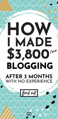 an advertisement for a blog with the words how i made $ 3, 800 and 5,