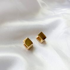 The Nomel Huggies are one of a kind. 18k gold filled   10mm Gold Filled, Silver Gold, Cufflinks, 18k Gold, Stud Earrings, Silver, Gold