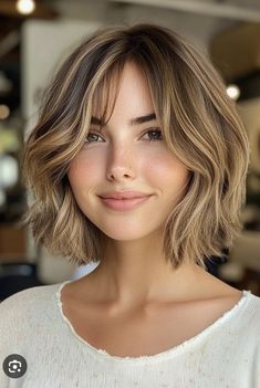 Wavy Chin Length Hair With Bangs, Classic Bob With Curtain Bangs, Short Layered Haircuts With Curtain Bang, Short Length Hair With Curtain Bangs, Modern Bob With Curtain Bangs, Soft Curtain Bangs Wavy Hair, Short Bob Curtain Bangs Straight, Curtain Bangs Bob Hair, Brown Bob Haircut With Bangs