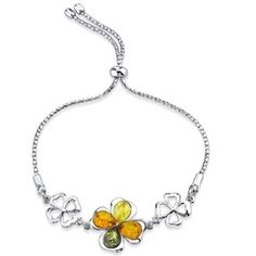 Gifts for Mom: Mother's Day Jewelry Gift Guide 2024 – Peora Adjustable Friendship Bracelet, Shamrock Design, Amber Gemstone