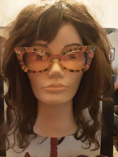 Vintage pair of Dr.Peepers pin ups light lenses, tinted pink on top then orange to yellow to show off those eyes. Pre-owned Orange Glasses Outfit, Orange Glasses, Glasses Outfit, Pin Ups, Eyewear Sunglasses, Halloween Shopping, Sunglasses Accessories, Ups, Pin Up