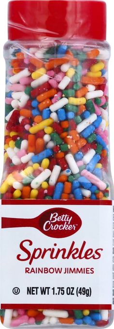 jelly crocker sprinkles rainbow jimmies, 1 75 ounce bag