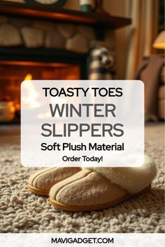 Winter Time Home Plush Slippers Trending Gadgets, Lazy Days, Tech Gifts, Don't Let