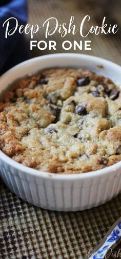 deep dish cookie for one with chocolate chips