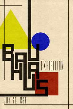 an art exhibition poster with geometric shapes