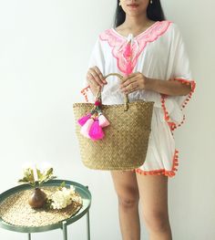 "See More .. Straw Bag items https://www.etsy.com/shop/BOHOPeach?ref=hdr_shop_menu&section_id=20561818 Straw Bag for Casual Day Shopping and Travel. They made of Water Hyacinth bag. Great for gift to extra or your friend. (We disinfected the bag and ensure they ultra clean) MEASUREMENT : Width 11\" (inches) x Height 10\" (inches) ฺBottom Diameter 9\" (inches) x Handle flat 5\" (inches) from Top of bag SHIPPING: We will be SHIPPED via THAI AIRMAIL and had TRACKING No. and Delivery Time 14 - 2 Hawaiian Bags, Summer Bags Beach, Plants Stand, Stand Plant, Boho Tote, Straw Basket, Wedding Welcome Bags, Plant Basket, Wicker Bags