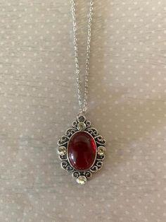 Locket Outfit, Red Stone Pendant, Red Stone Jewelry, Red Stone Necklace, Red Crystal Necklace, Red Necklace, Dope Jewelry, Red Jewelry, Red Gifts