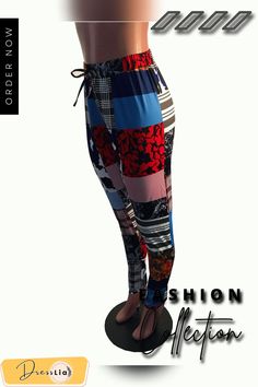 Autumn Color Pattern Printed Mid-waist Streetwear Pants Multicolor High-waisted Pants With Elastic Waistband, Multicolor High Waist Pants With Elastic Waistband, High Waist Multicolor Patchwork Bottoms, Multicolor High Waist Patchwork Bottoms, Multicolor High-waist Patchwork Bottoms, Casual Multicolor High Waist Leggings, Multicolor Stretch Ankle-length Pants, Multicolor Bottoms With Elastic Waistband For Fall, Multicolor Ankle-length Pants For Fall