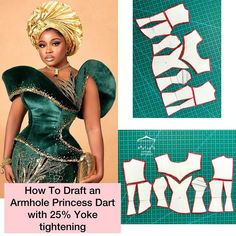 how to draw an armhole princess dress with 25 % yoke tightening for barbie dolls