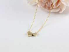 I'm in love with this necklace!  Hellomissapple.com Double Heart Charm Necklace, Double Heart Necklace, Hearts Necklace, Feel Beautiful, Double Heart, Cool Necklaces, Love Necklace, Delicate Necklace, My Collection