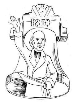 a drawing of a man sitting in a chair with his hand up to the side