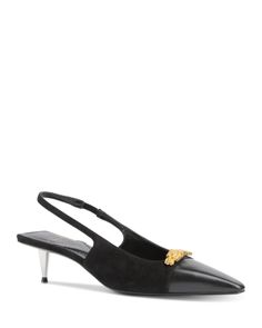 Gucci Women's Tiger Hardware Pointed Toe Slingback Pumps Black Leather Gucci Slingback Pumps, Gucci Black Slingback Pumps With Branded Heel, Gucci Black Slingback Pumps With Heel Strap, Gucci Black Slingback Pumps, Black Gucci Slingback Pumps With Heel Strap, Gucci Black Slingback Pumps For Party, Black Gucci Slingback Pumps For Party, Gucci Ankle Strap Slingback Pumps For Evening, Chic Black Gucci Slingback Pumps