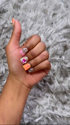 Short Dope Nails, Short Junk Nail Designs, Short Nail Set, Short Coffin Nails Designs