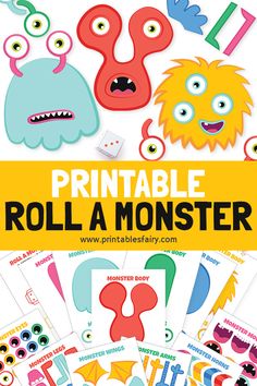 printable roll a monster game for kids