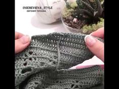 someone is crocheting an object with yarn