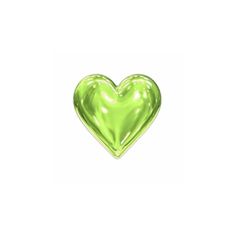 a shiny green heart shaped object on a white background with room for text or image