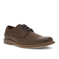 Add a touch of rugged style to your look with these Dockers oxfords. The synthetic uppers and classic oxford design are paired perfectly with a laid-on welt and lightweight, treaded outsole to bring your unique style to any dress-casual look. Whether you’re pairing these men’s shoes with jeans, khakis, or slacks you’ll know that your look is refined and polished, while still casual and rugged. Plus, the extra comfortable footbed and shock-absorbing outsole will keep your feet relaxed and support Oxford Shoes Brown, Casual Oxford Shoes, Shoe Warehouse, Oxford Shoe, Dockers Men, Rugged Style, Casual Dress Shoes, Oxford Shoes Men, Closed Toe Shoes