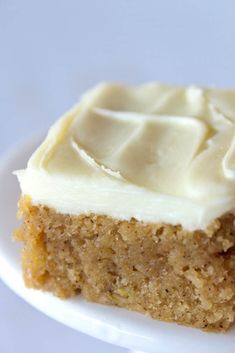 a piece of cake sitting on top of a white plate