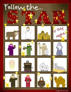 a poster with the words follow the star and pictures of different animals, people, and things